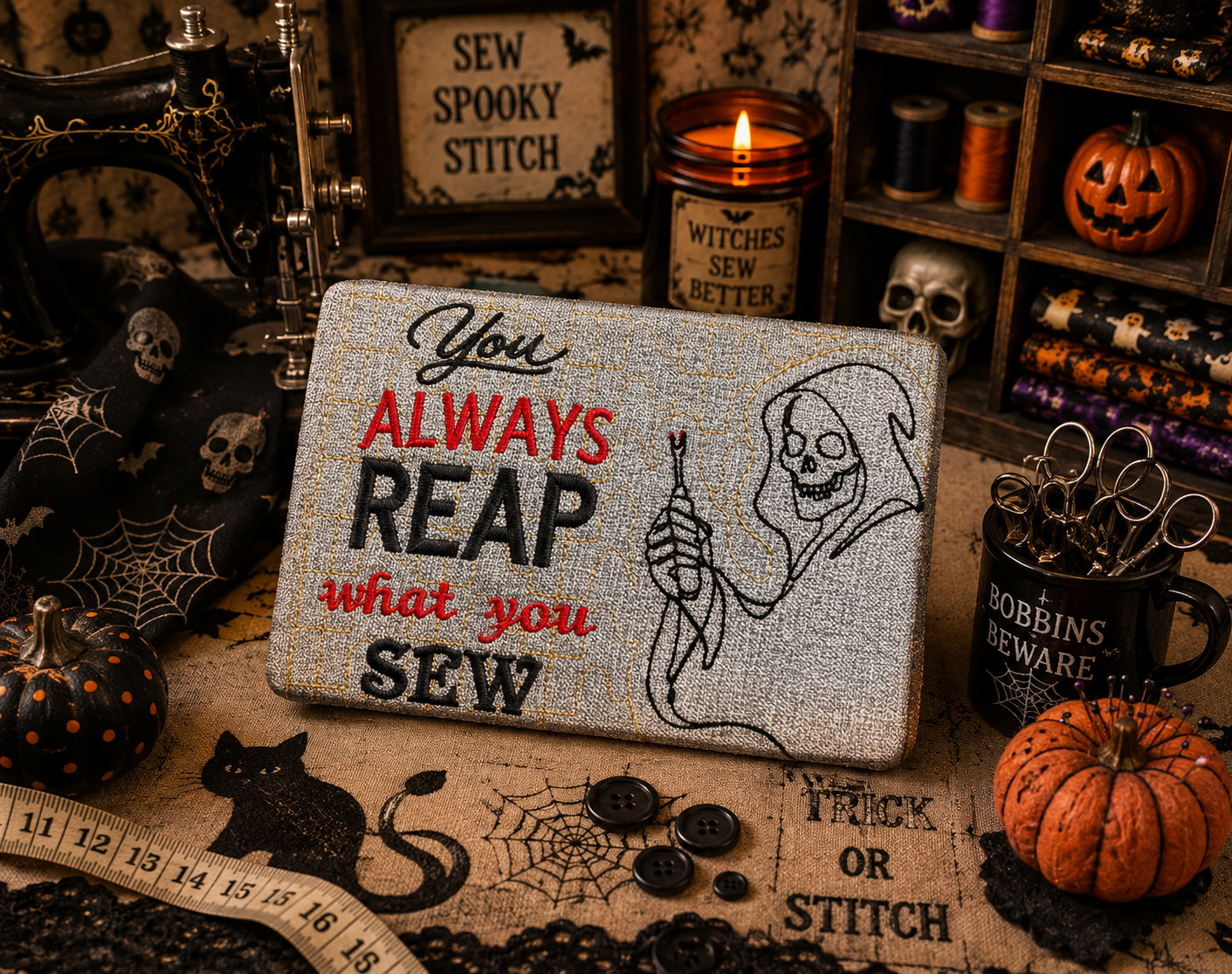 ITH YOU ALWAYS REAP WHAT YOU SEW MUG RUG 5X7 