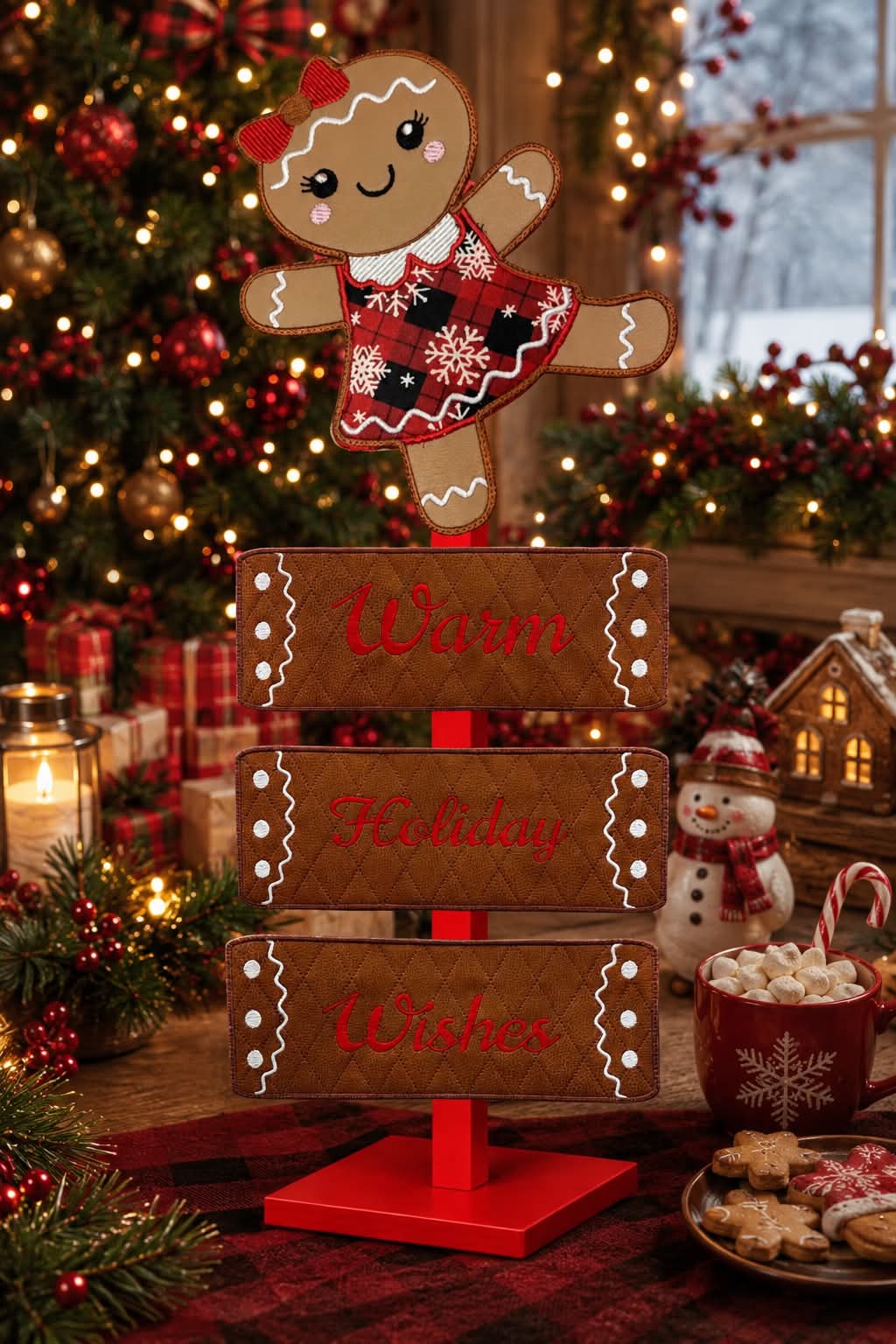 ITH GINGERBREAD GIRL BANNER (4 PANELS) 9X6 